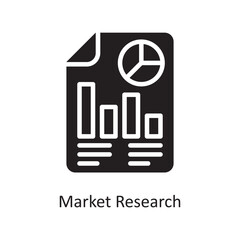Market Research Vector Solid Icon Design illustration. Business and Finance Symbol on White background EPS 10 File