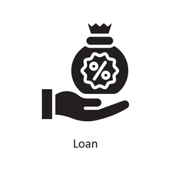 Loan  Vector Solid Icon Design illustration. Business and Finance Symbol on White background EPS 10 File