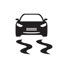 Vector illustration traffic sign for slippery road.