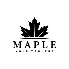 maple logo concept black and white vector