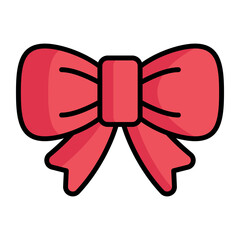An icon of beautiful ribbon bow in trendy style