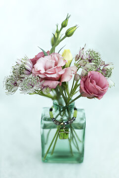 Arrangement Of Cut Flowers In A Vase