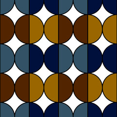Seamless geometric pattern of halves, circle. Vector stock illustration eps10.