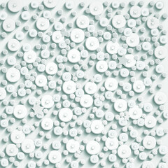 Abstract pattern background for design. 3D white paper forms. Stars, circle with shadows in the white background. Template Design. Illustration. Modern style.
