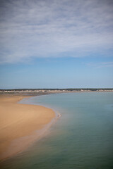 Extent of sandy beach and sea (Atlantic Ocean) from the bridge of Ile de Ré