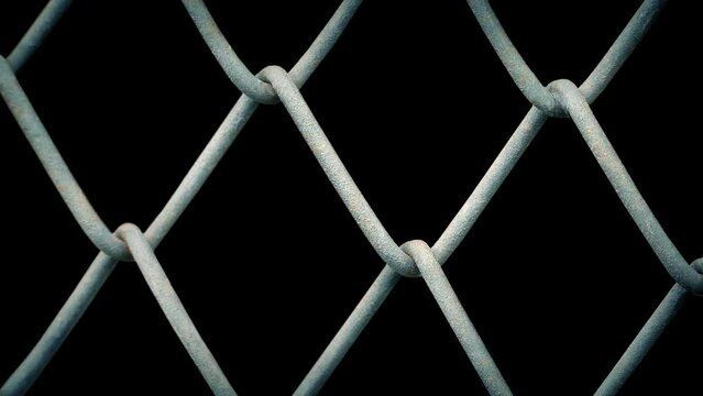 Isolated Chain Link Wire Fence With Alpha Channel