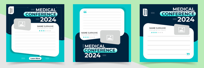 Healthcare social media post for hospital clinic promotion or web banners square flyer