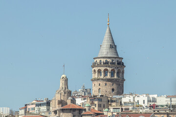 Fototapeta na wymiar galata tower and istanbul - a tourist attraction