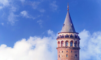 Fototapeta na wymiar galata tower and istanbul - a tourist attraction