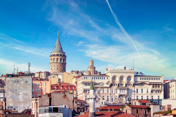Fototapeta premium galata tower and istanbul - a tourist attraction