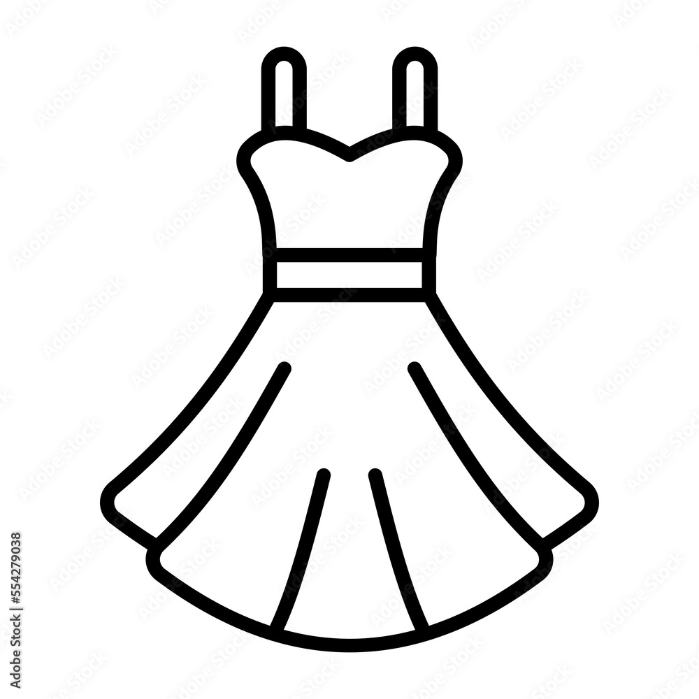 Wall mural A beautiful party dress icon, vector icon of frock