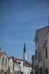 Ars-en-Ré bell tower on the Île de Ré from the town's historic districts