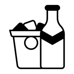 Check this beautifully designed vector of champagne bucket