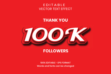 100k followers text effect font design