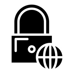 padlock with network glyph