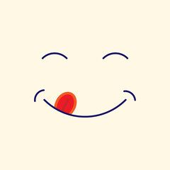 Funny smile icon vector. Face emoticon sign - 554283082