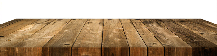 Transparent PNG Empty Wood Plank Tabletop Display Surface Background.