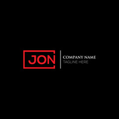 JON letter logo design on black background. JON creative initials letter logo concept. JON letter design. JON letter design on white background. JON logo vector.
 - obrazy, fototapety, plakaty