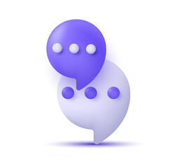 social network concept. 3D chat icon text design vector