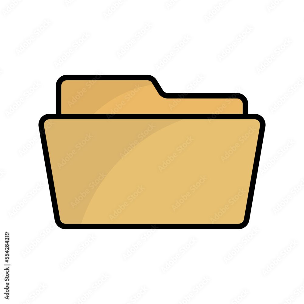 Poster open folder icon. computer folder. vector.