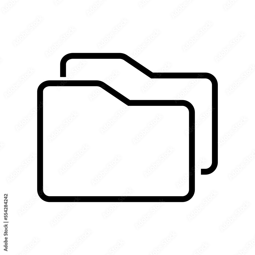 Poster two simple folder icons. organize computer files. vector.