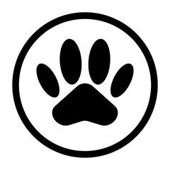 Round animal symbol. Paw Icon. Vector.