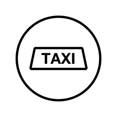 Round taxi roof sign. Vector.