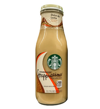 Coffee Drink By Starbucks: Dulce De Leche Frappuccino, Transparent PNG.