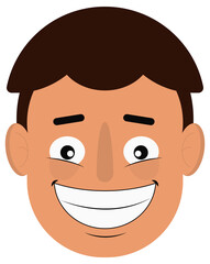 Fototapeta premium Happy boy smiling with your teeth with a joyful facial expression.