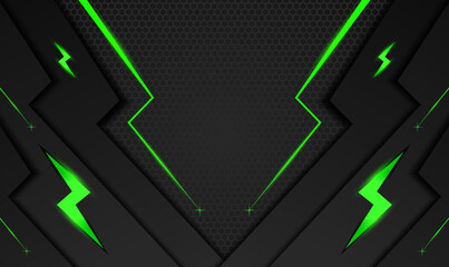 Abstract dark green Futuristic Gaming Background with hexagon pattern,dark green geometric background  for banner or Offline stream,gaming background template © StudioHaxe