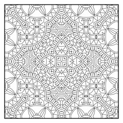 Fototapeta na wymiar Mandala coloring page for adults. Mandala background. Mandala pattern coloring page. Hand drawn mandala pattern background. Vector black and white coloring page for coloring book.