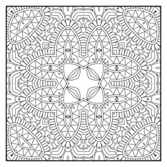 Mandala coloring page for adults. Mandala background. Mandala pattern coloring page. Hand drawn mandala pattern background. Vector black and white coloring page for coloring book.