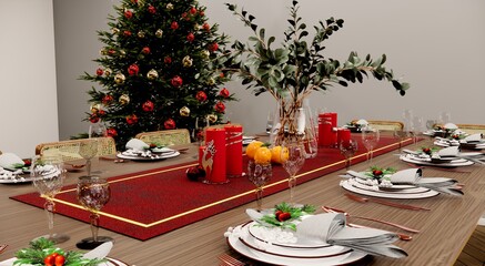 christmas table set