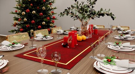 christmas table setting