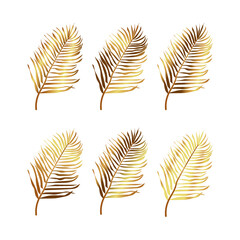 Gold gradient palm leaves