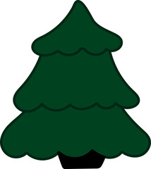 illustration of a Christmas tree isolated on a white background