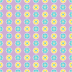 RETRO FLORAL SEAMLESS PATTERN IN EDITABLE VECTOR FILE