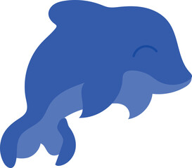 blue dolphin isolated on a white background