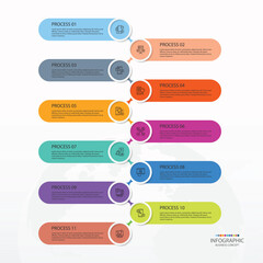 Obraz premium Process infographic with 11 steps, process or options.