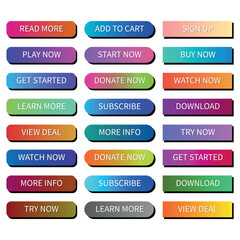Colored buttons with gradient for websites