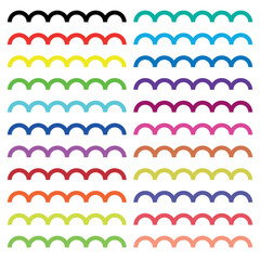 Colorful waves border divider vector