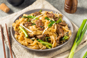 Homemade Beef Chow Fun Asian Noodles