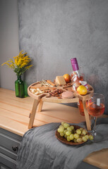 breakfast folding legs tray table on kitchen