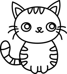 outline of a cat isolated on a white background