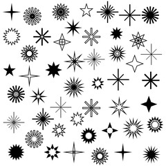 Black Shooting stars shapes vectors