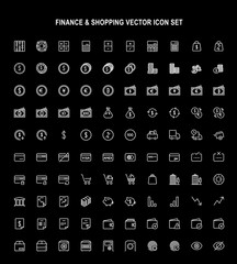 FINANCE SHOPPING VECTOR ICON PACK