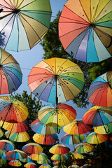 Istanbul streets colorful umbrella streets decoration