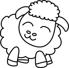 illustration of an isolated lamb on a white background