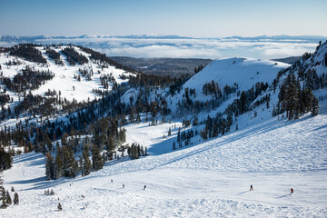 View from the top of the Summit chairlift at Alpine Meadows, now part of Alterra's Palisades Tahoe...