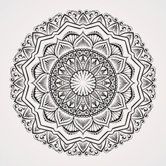 Mandala artwork for henna needs, tattoos, coloring, and others. with a flower shape